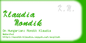 klaudia mondik business card